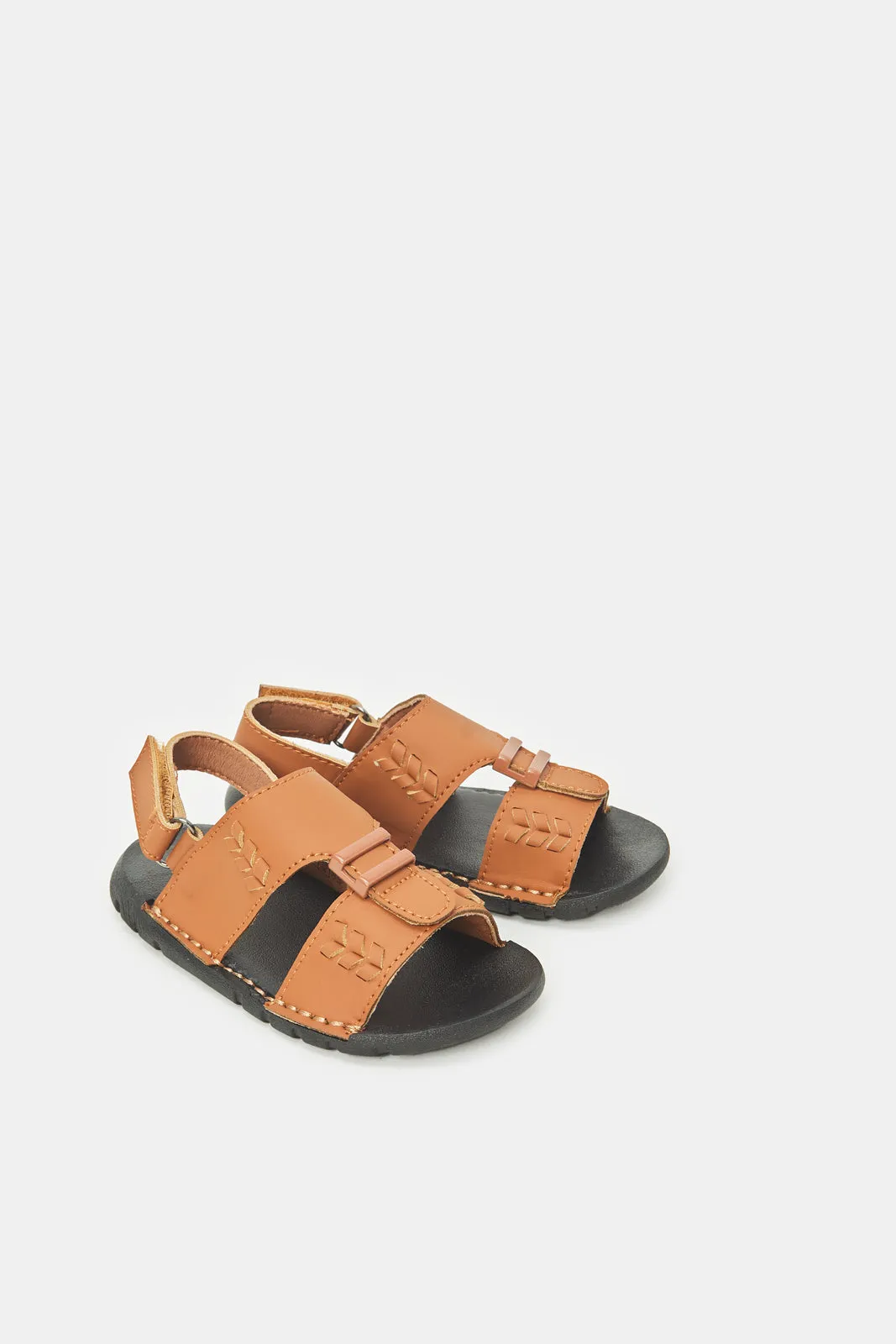 Infant Boys Brown Textured Sandal