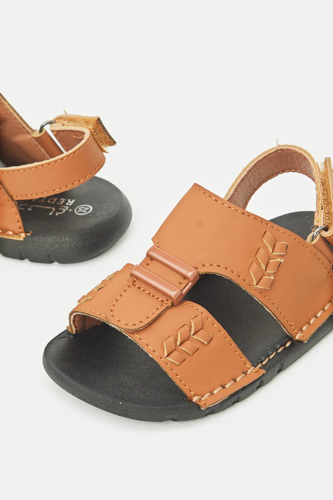 Infant Boys Brown Textured Sandal