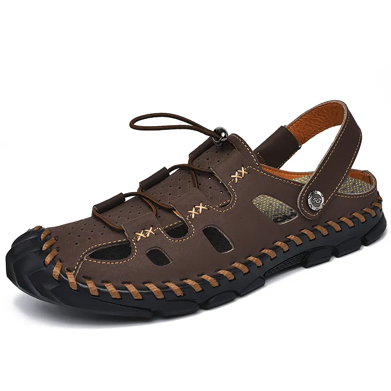 kkboxly kkboxly Men Outdoor Slip Resistant Soft Comfy Hand Stitching Beach Sandals