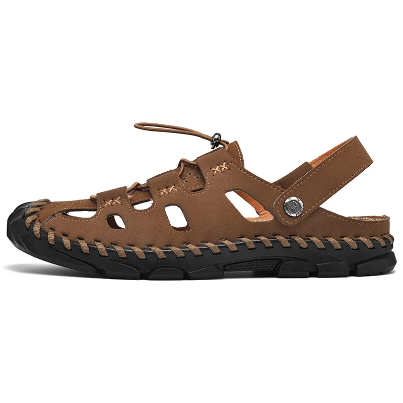 kkboxly kkboxly Men Outdoor Slip Resistant Soft Comfy Hand Stitching Beach Sandals