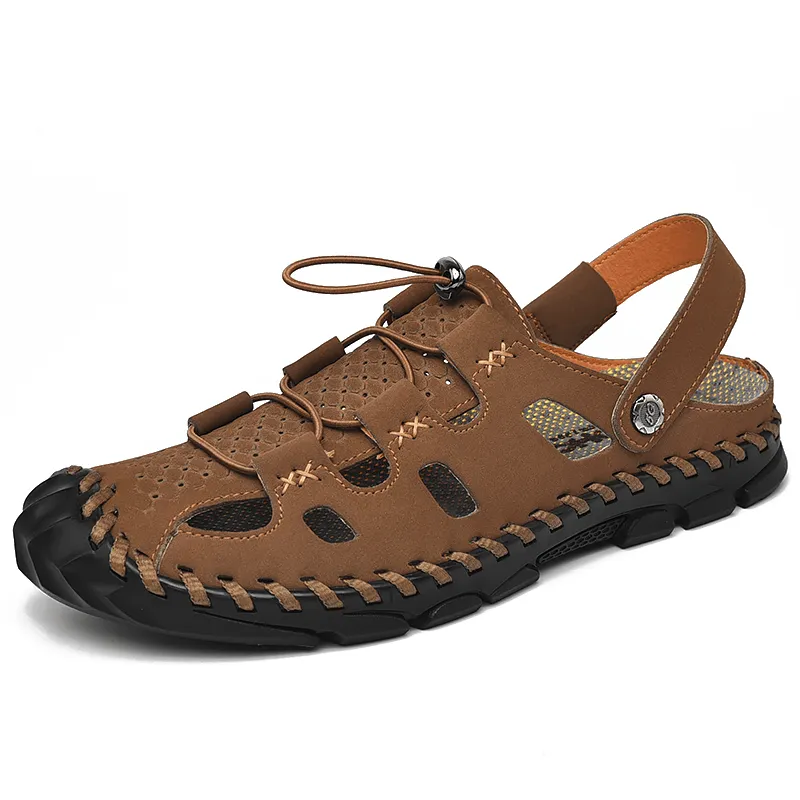 kkboxly kkboxly Men Outdoor Slip Resistant Soft Comfy Hand Stitching Beach Sandals