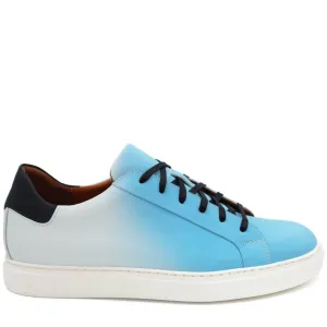 LACUZZO Colour Change Italian Leather Trainer in Blue