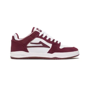 LAKAI TELFORD LOW // BURGUNDY/WHITE SUEDE