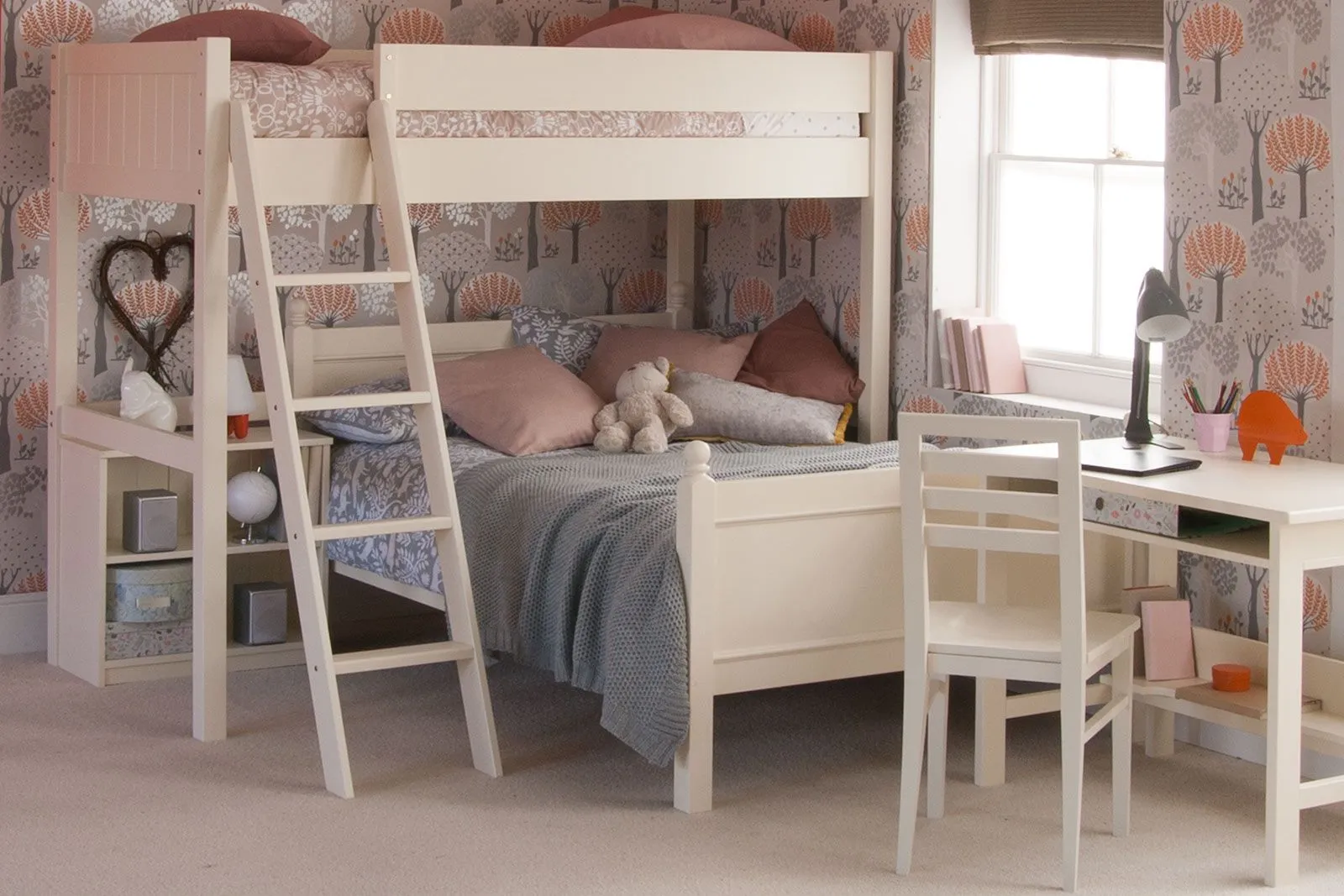 Little Folks Furniture - Fargo High Sleeper with 4ft Double - Ivory