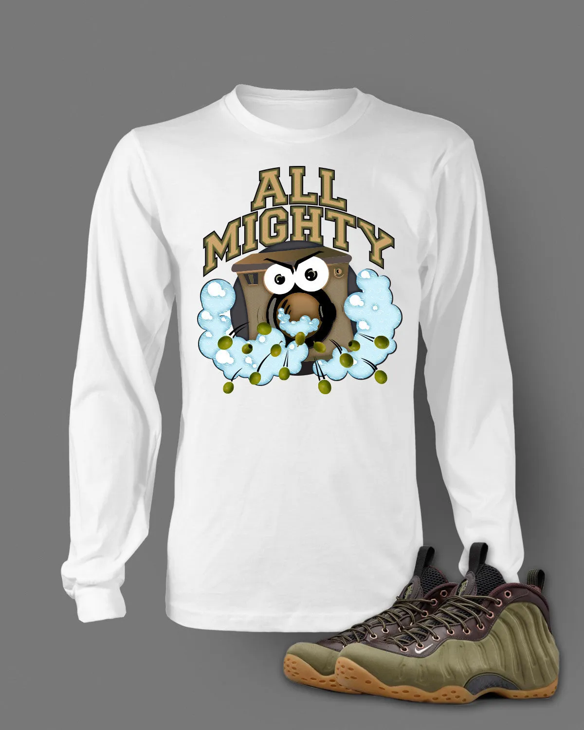 Long Sleeve Graphic T Shirt To Match Flex Olive Foamposite Shoe