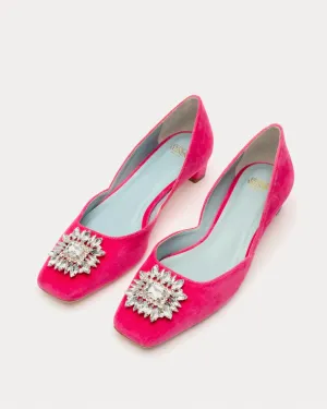 McCall Mini Block Heel Velvet Pink