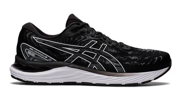 Men's Asics Gel-Cumulus 23, Black/White, 9 2E Wide