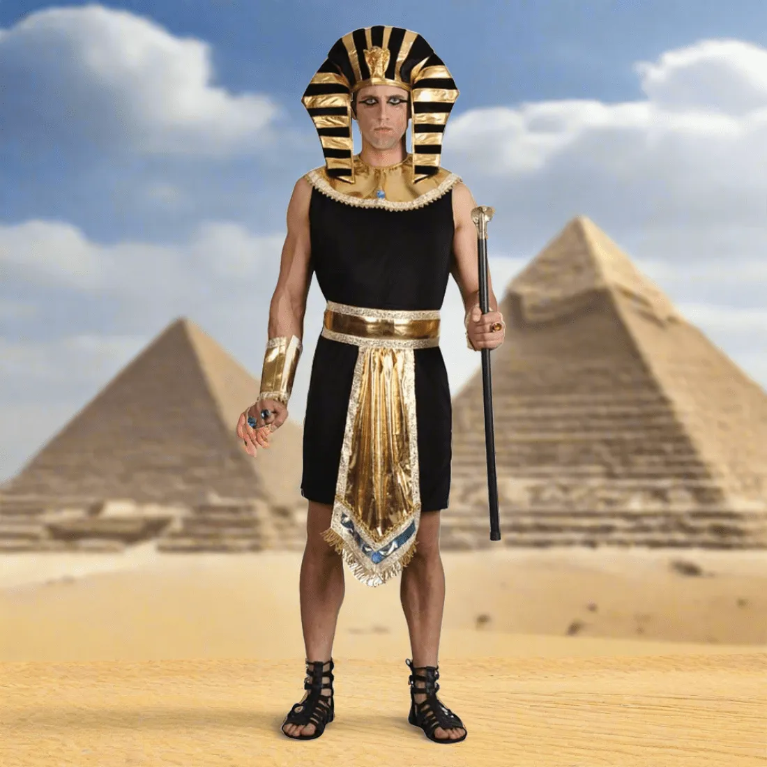 Mens Egyptian King Tutankhamun Pharaoh Halloween Costume