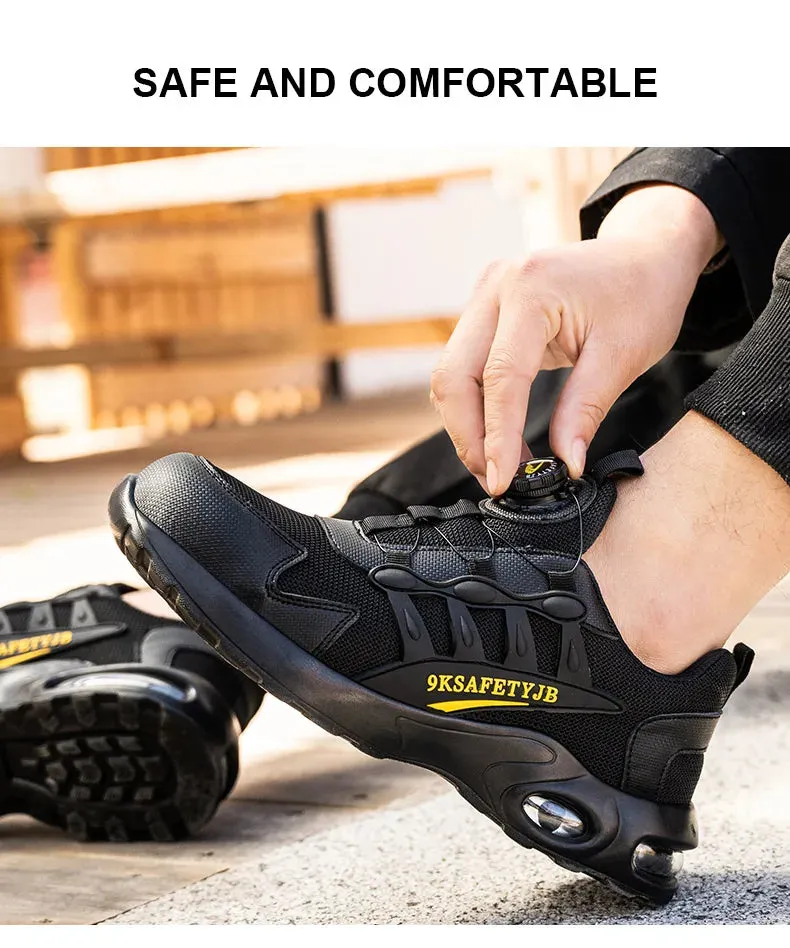 Men's Rotating Button Steel Toe Shoes, Indestructible, Puncture-Proof