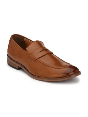 Men's Tan Slip On Mocassion Synthetic Leather Formal Shoes