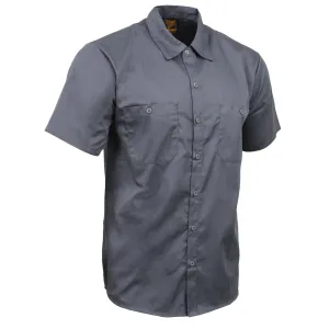 Milwaukee Leather MDM11668 Men's Grey Button Up Heavy Duty Work Shirt