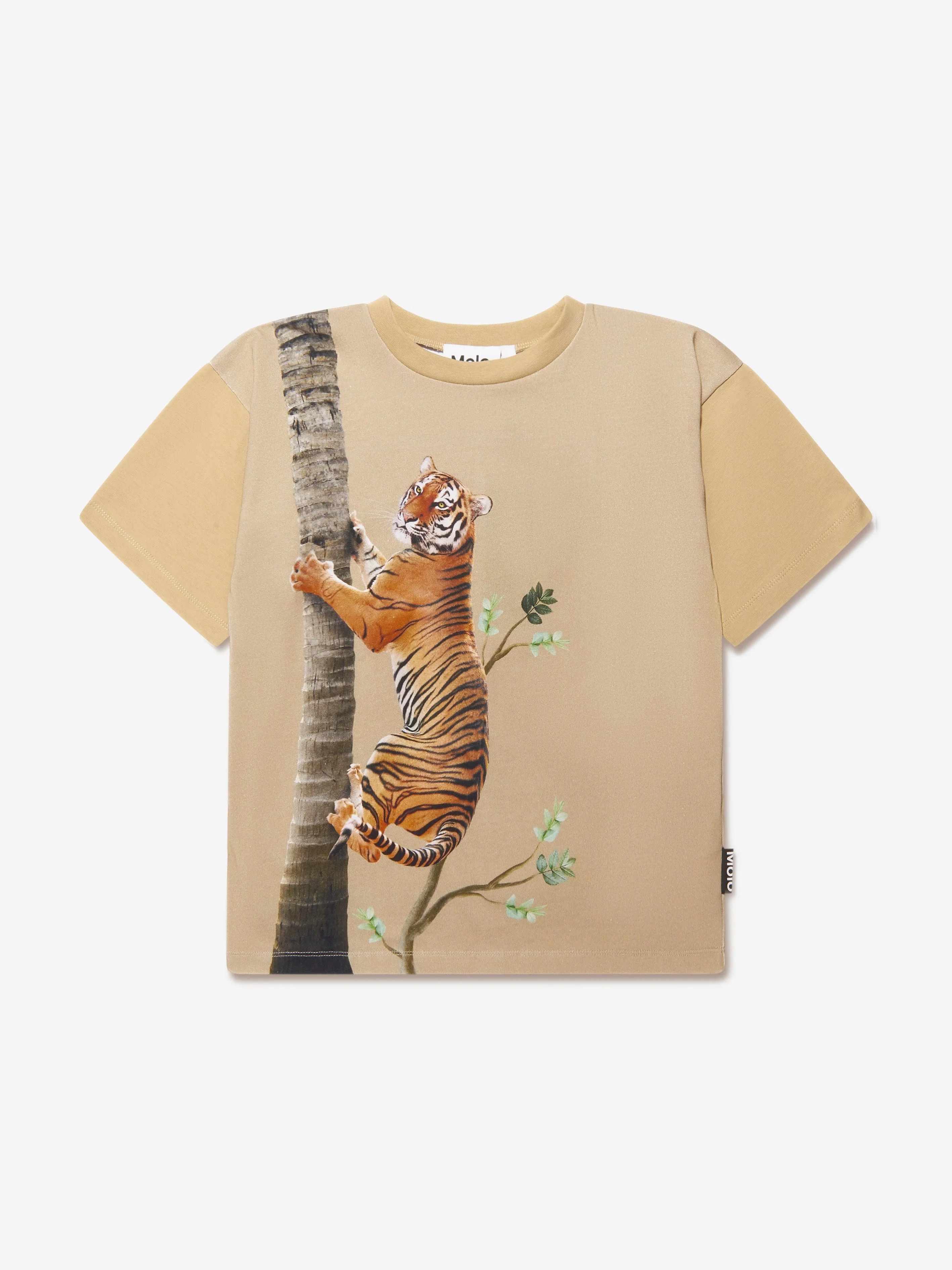 Molo Boys Climbing Tiger T-Shirt in Beige