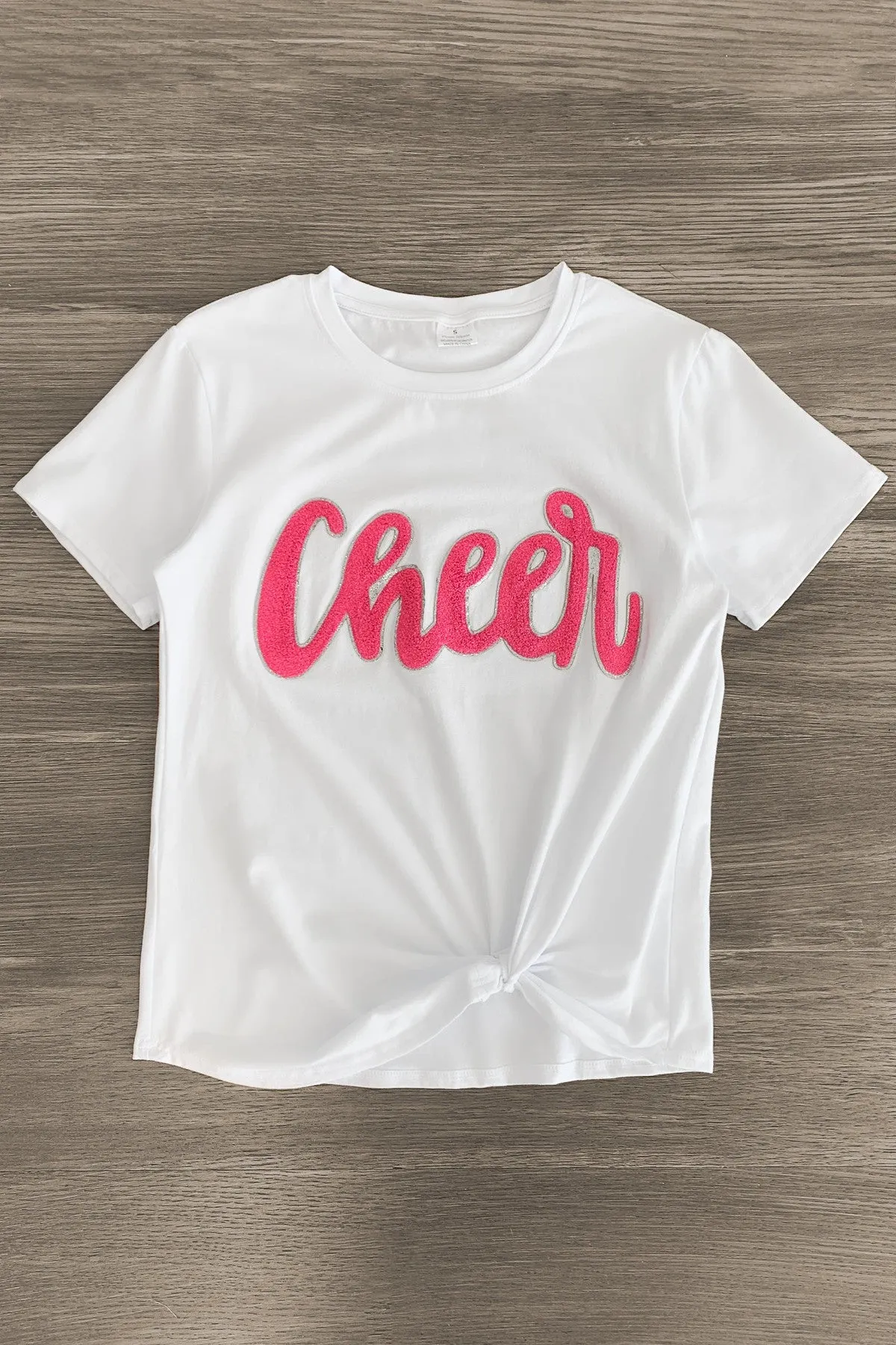 Mom & Me - "Cheer" Chenille Patch Short Sleeve Top