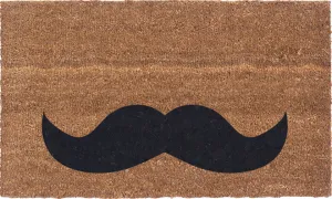 Mustache Vinyl Coir Doormat