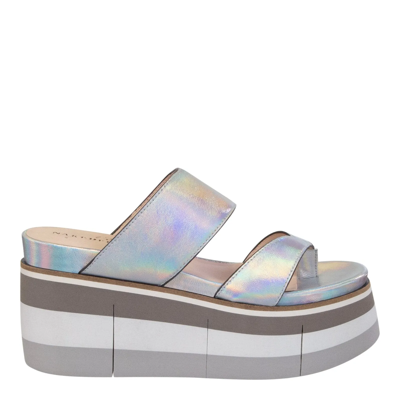 Naked Feet: FLUX in SILVER Wedge Sandals