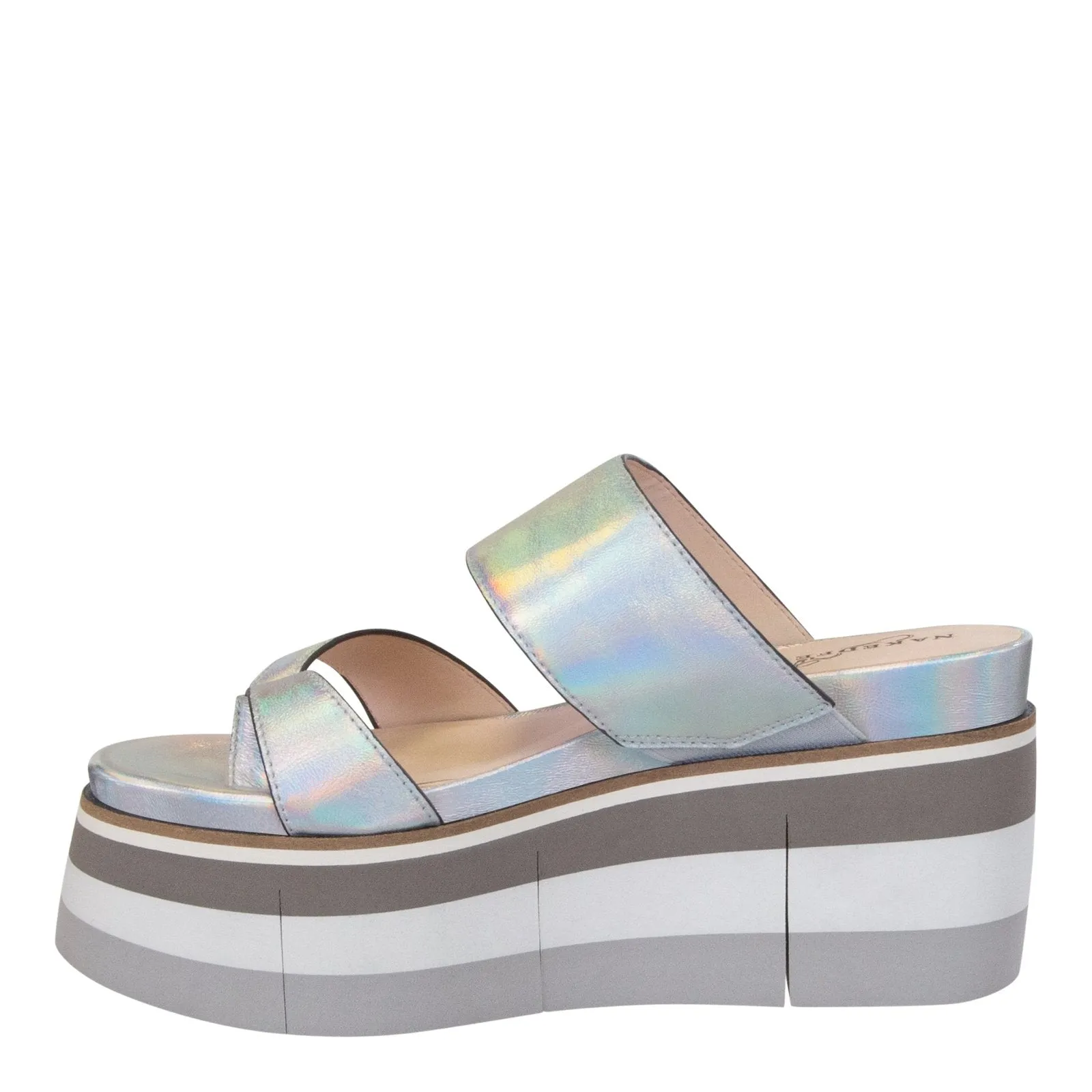 Naked Feet: FLUX in SILVER Wedge Sandals