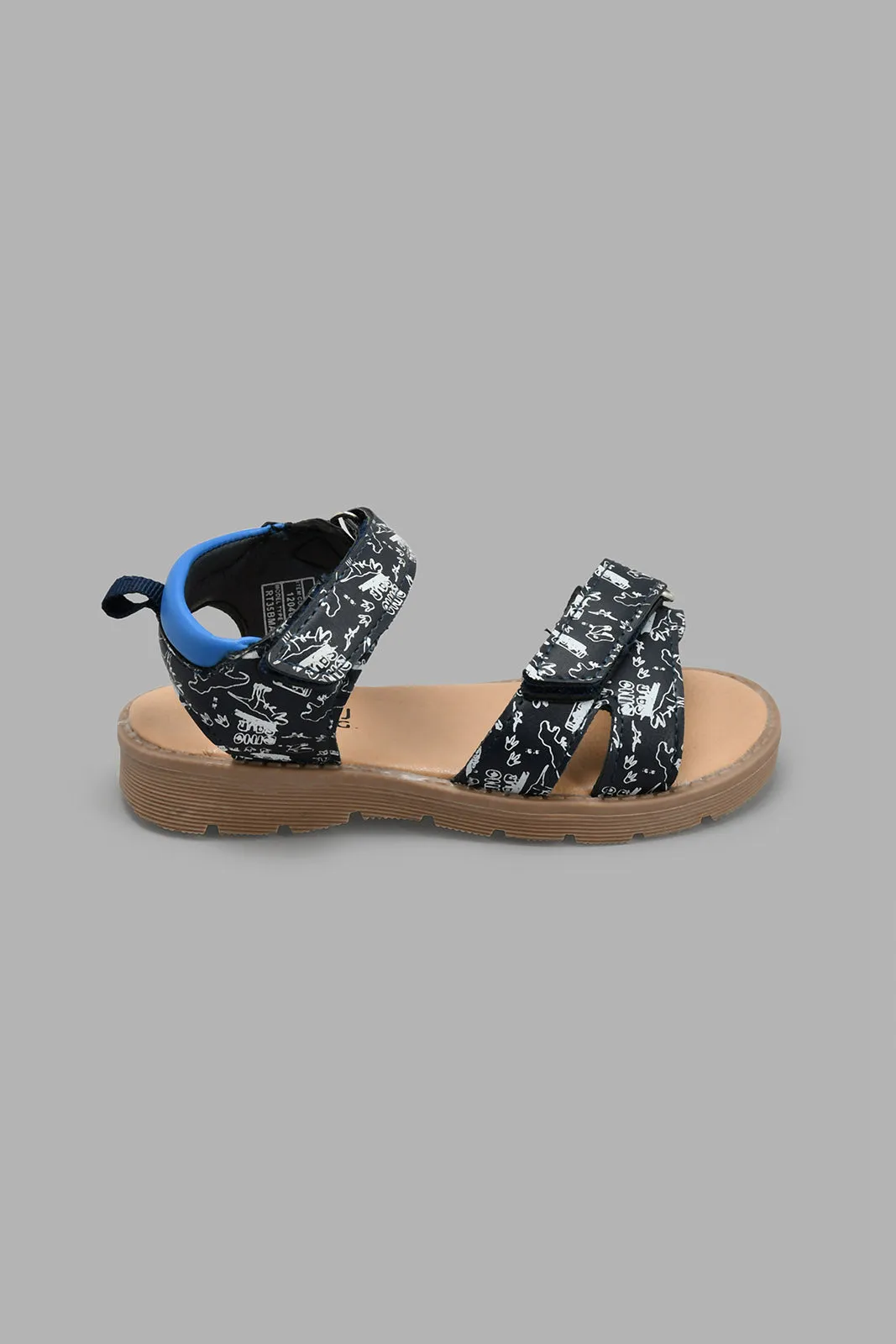 Navy Printed Sporty Sandal