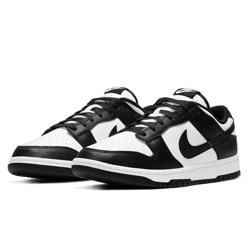 Nike Dunk Black White Panda Skateboarding Shoes - Classics for Men, Genuine Leather, Non-Slip, Comfortable SB Running Sneakers