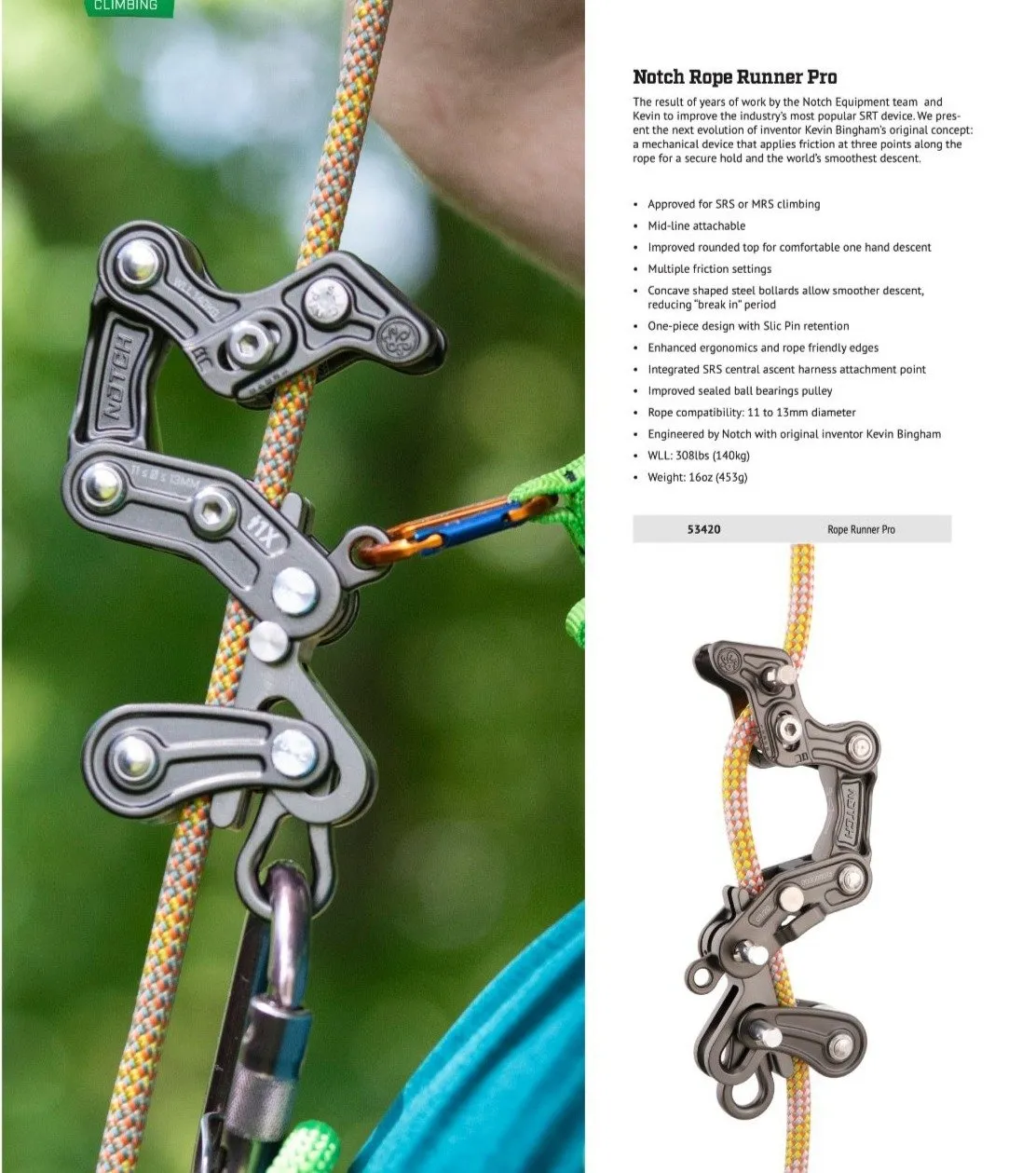 Notch Rope Runner Pro with CE Marked