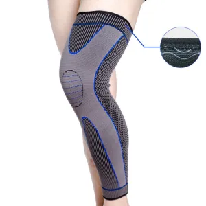 Nylon Knitted Riding Sports Extended Knee Pads, Size: M(Blue Anti-slip)