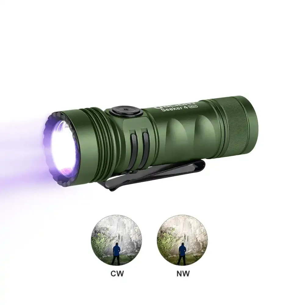 Olight Seeker 4 Mini White and UV LED Flashlight Natural White