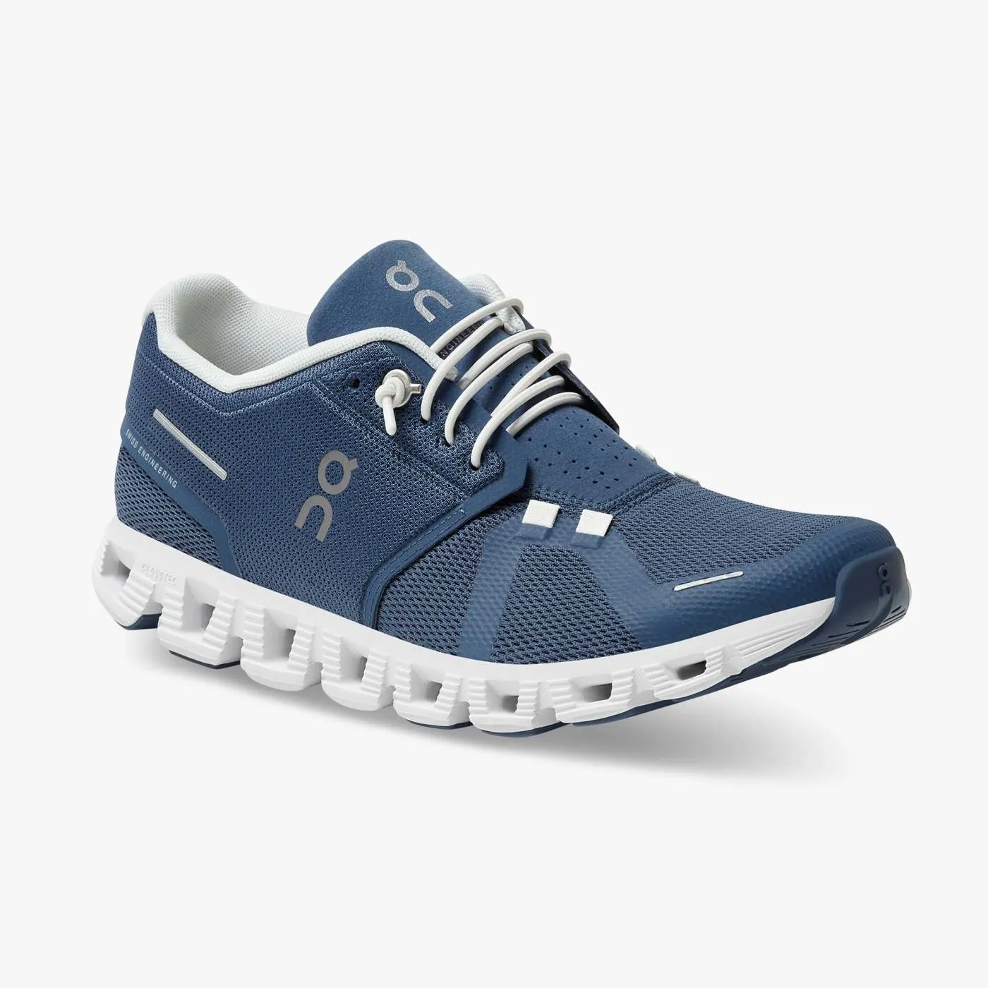 On Running Women's Cloud 5 Shoes - Denim / White