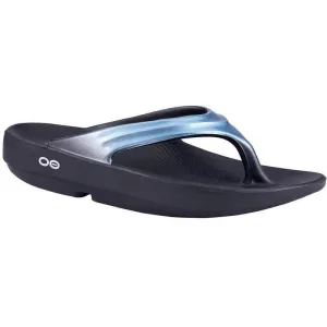 OOfos OOlala Women's Feet Recovery Flip Flops - Metallic Powder Blue