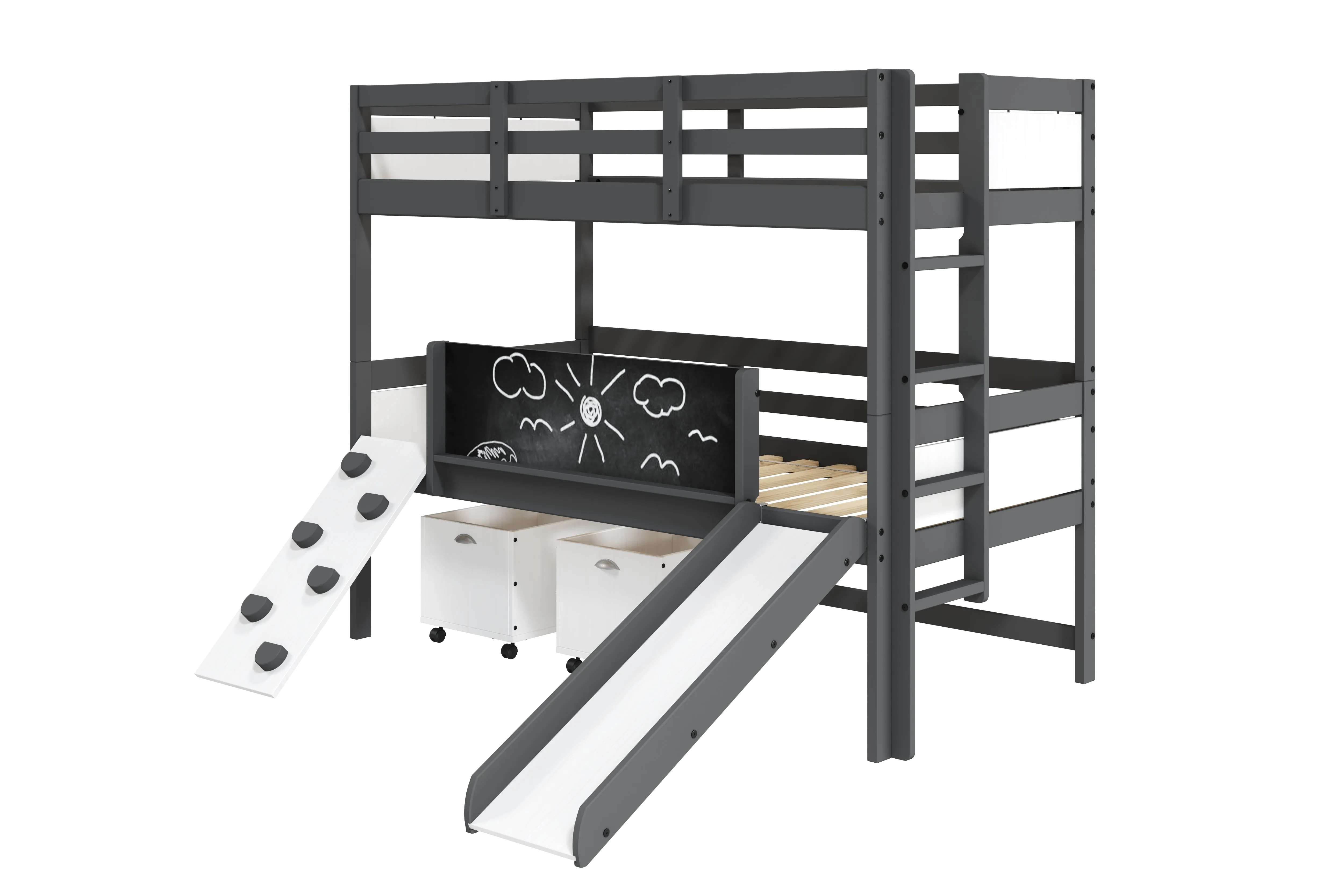 Ophelia Bunk Bed with Slide & Climbing Wall