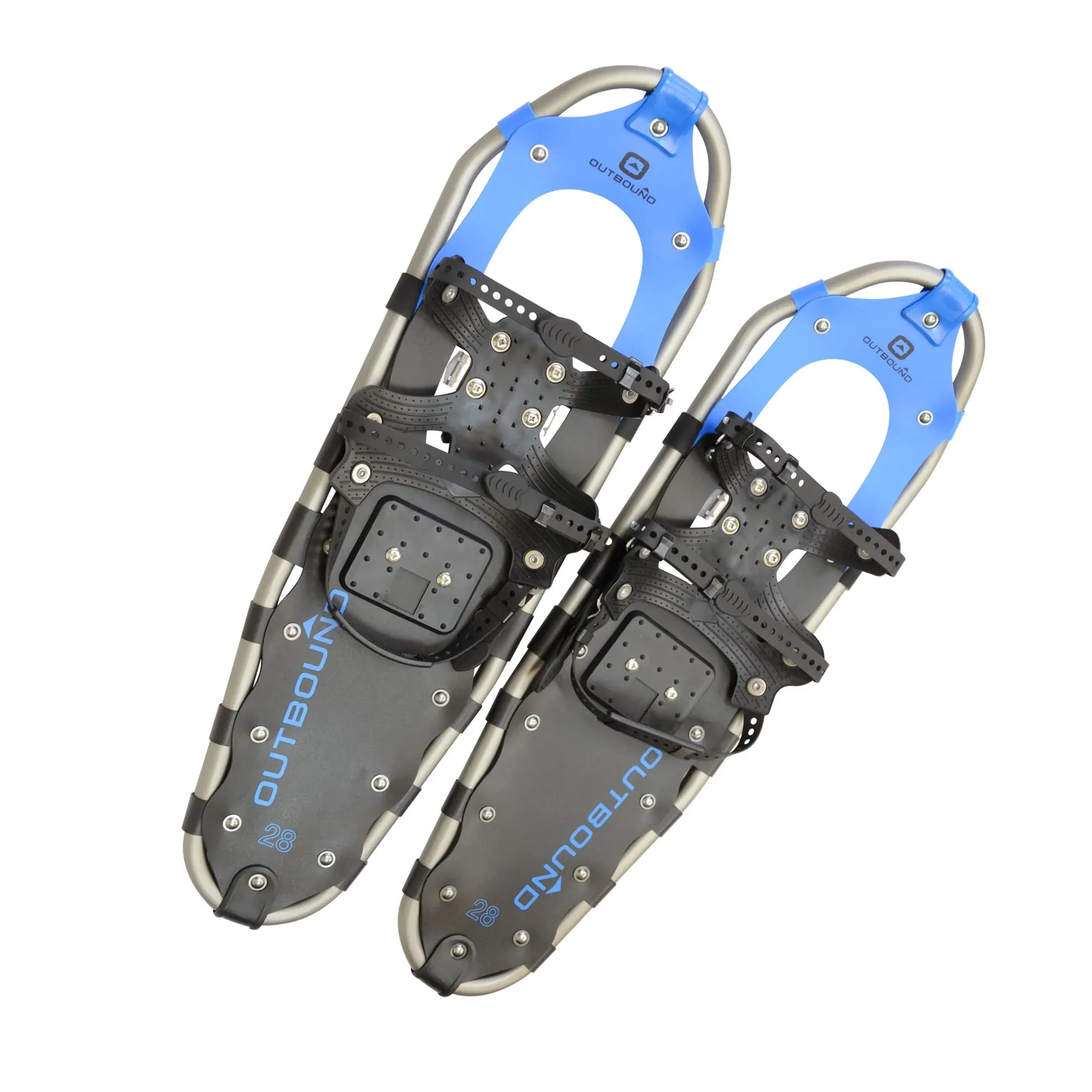 Outbound Men & Women's Lightweight 28 x 8" Adjustable Snowshoes, Black/Blue