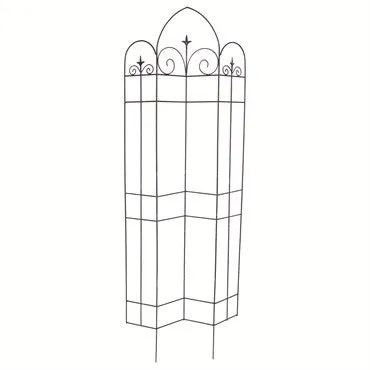 Panacea 72" Black Metal Offset Finial Garden Trellis 89675