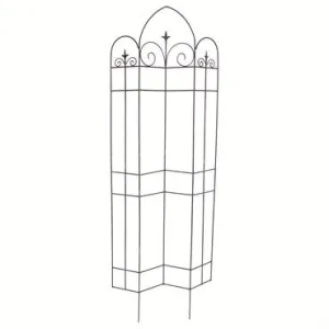 Panacea 72" Black Metal Offset Finial Garden Trellis 89675