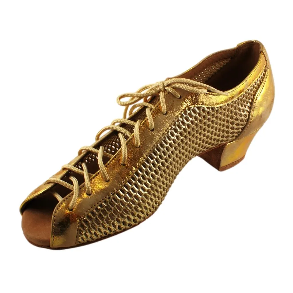 Practice Dance Shoes, Raspiro, Marble Gold Mesh and Leather