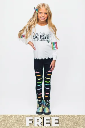 "Be Kind" Rainbow Legging Set