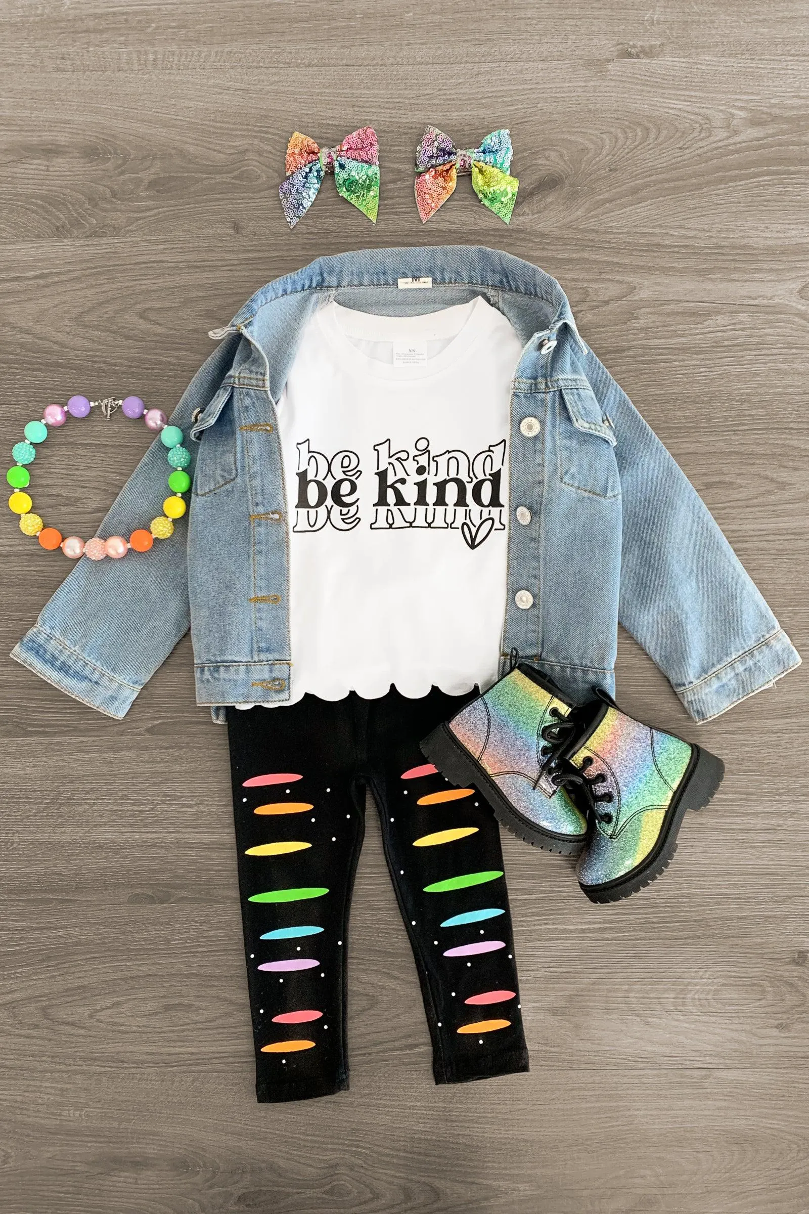 "Be Kind" Rainbow Legging Set