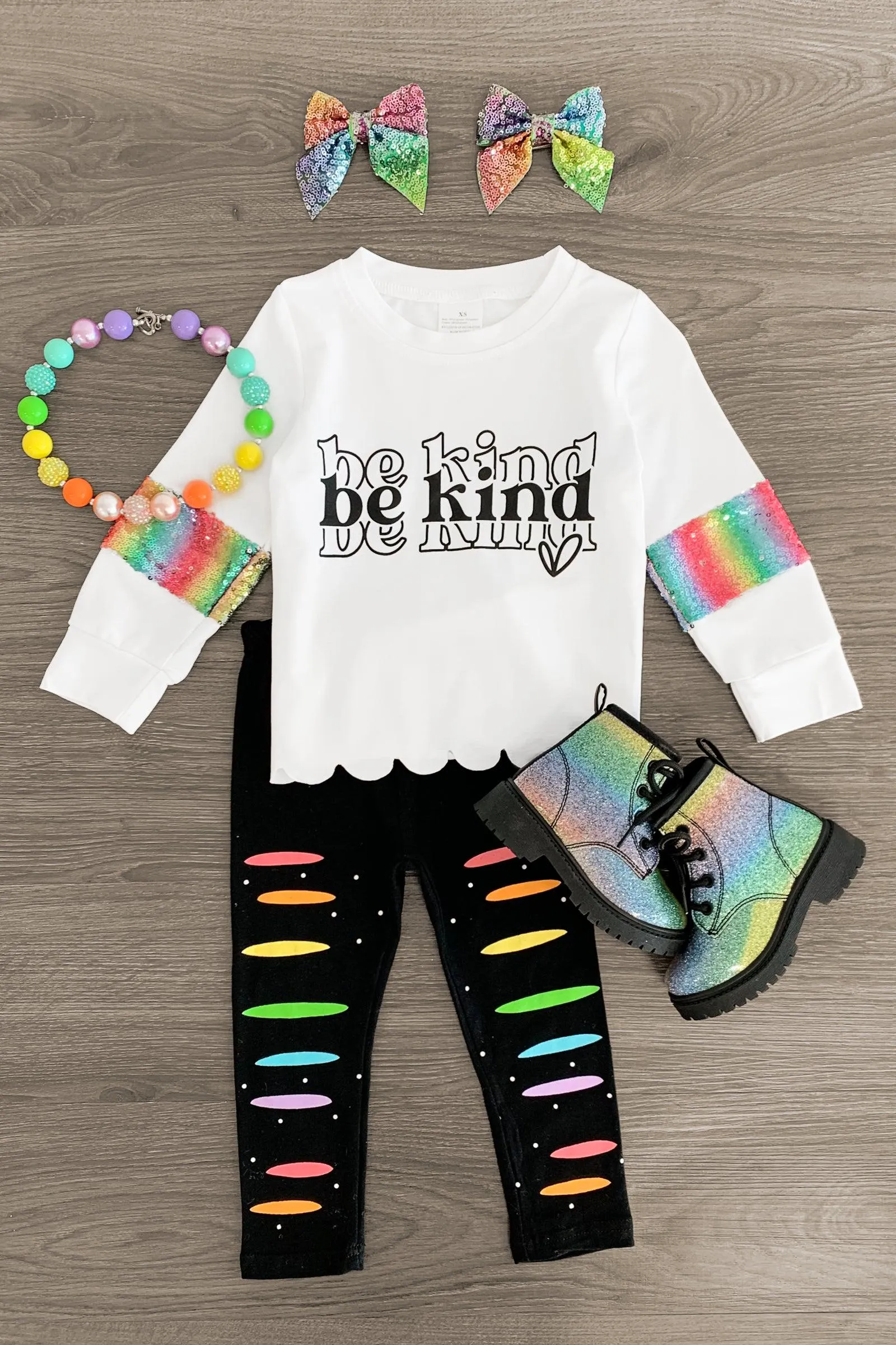 "Be Kind" Rainbow Legging Set