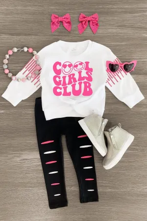 "Cool Girls Club" White Legging Set