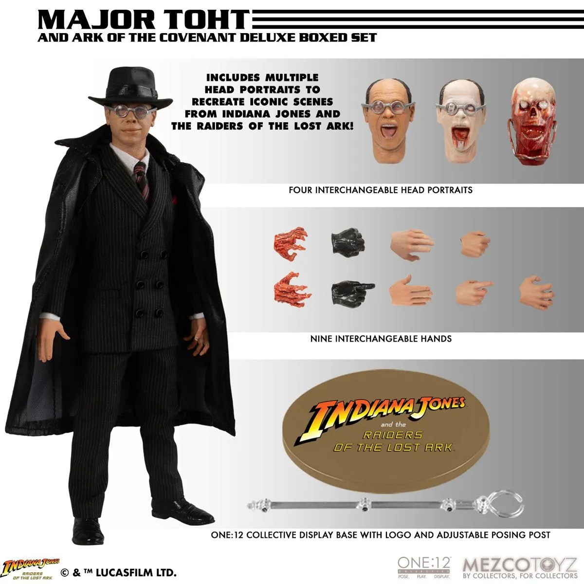 Raiders of the Lost Ark Mezco One:12 Collective Major Arnold Toht Deluxe Boxed Set