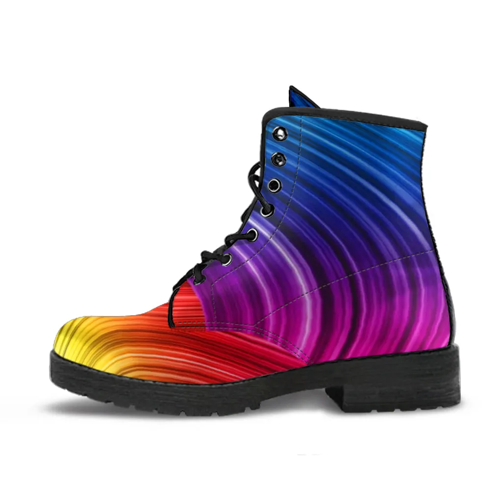 Rainbow Wave Women's Vegan Leather Shoes