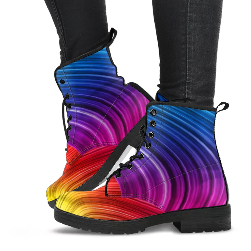 Rainbow Wave Women's Vegan Leather Shoes