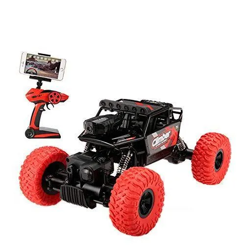 RC Car 4WD Rock Crawler Climber Off Road Vehicle 2.4Ghz Toy Remote Control Car Electronic Monster Truck with Wi-Fi HD Camera