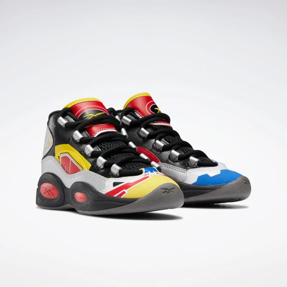 Reebok Footwear Kids QUESTION MID BLK/SILVER MET/VECTOR RED