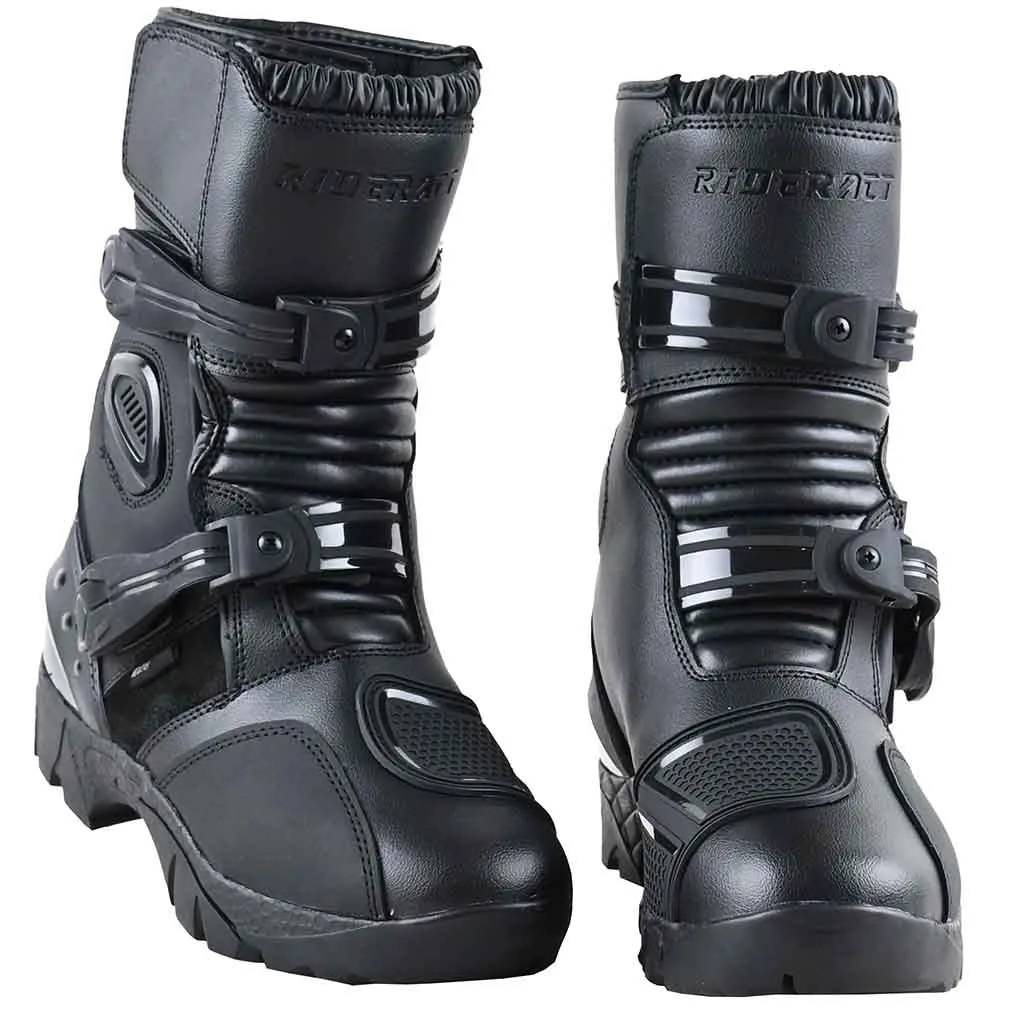 RIDERACT® Men's Motorcycle Boots Cruiser Activa Black Moto Boots