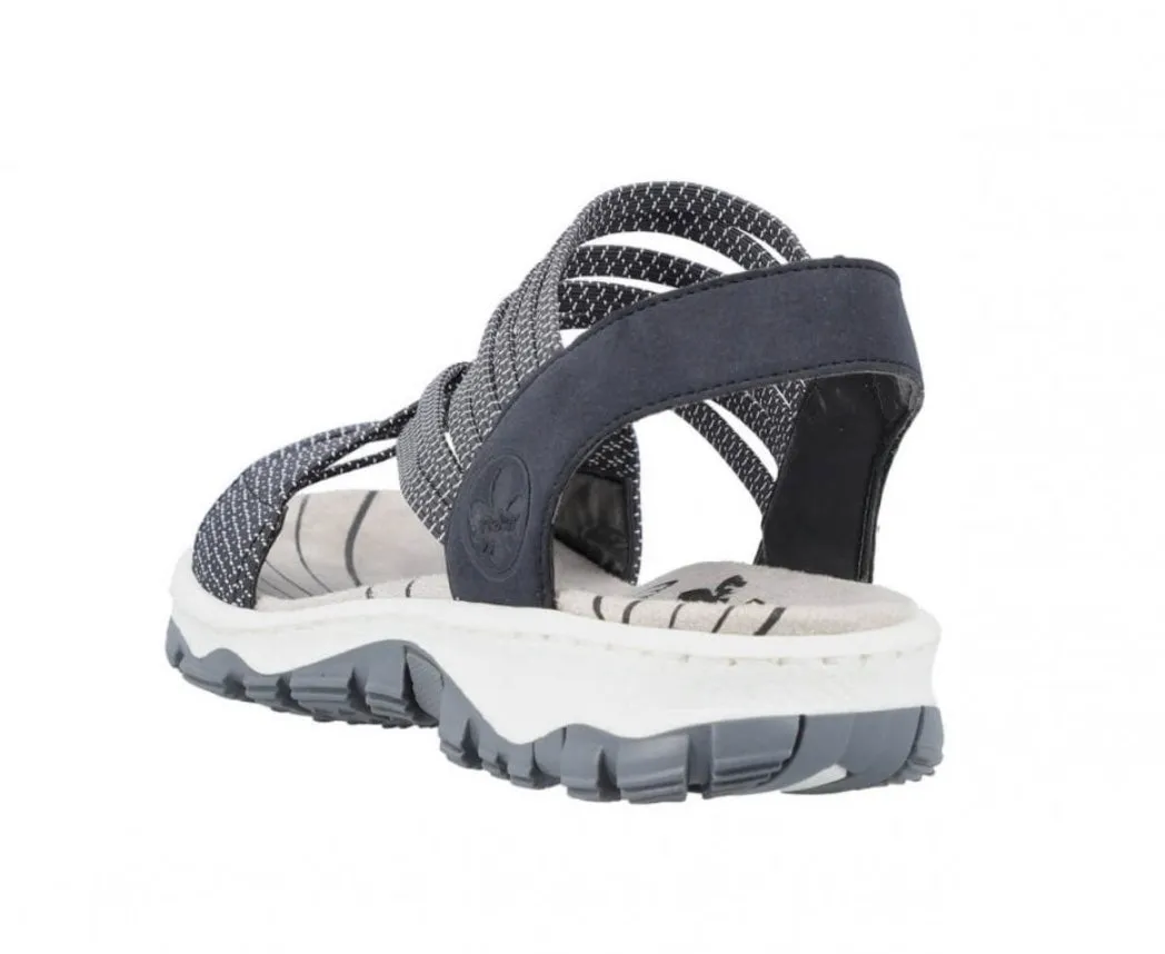 Rieker 68888-14 Navy Stretchy Strappy Walking Sandals