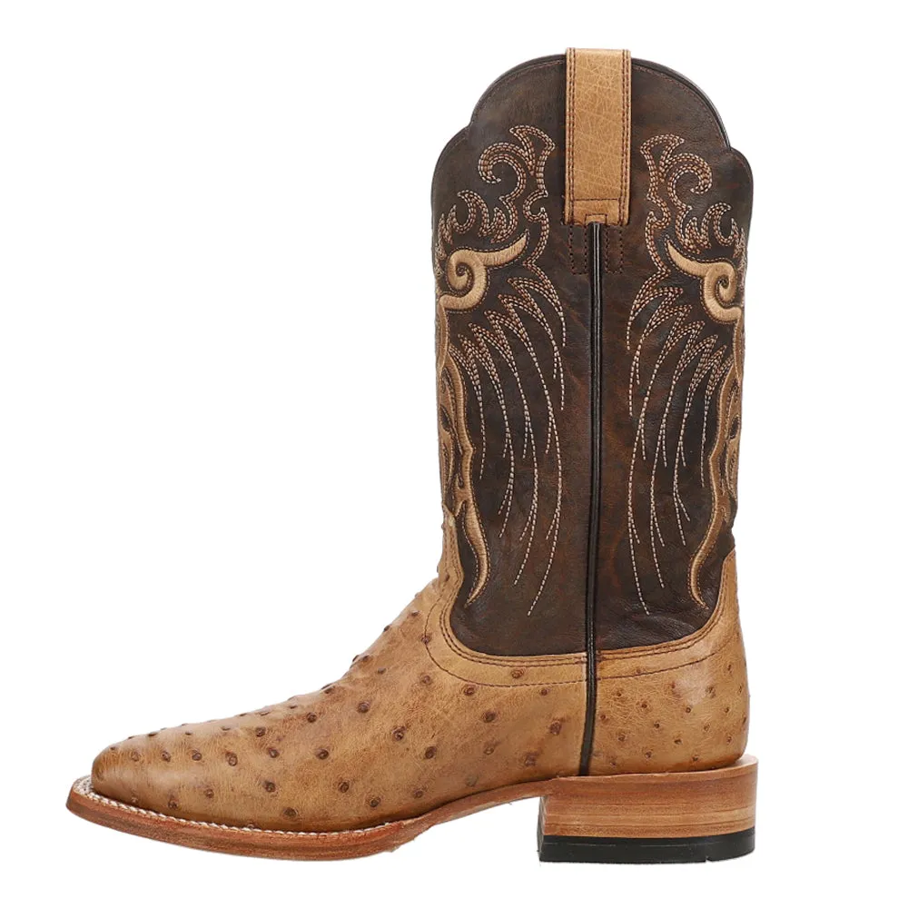 Rio Full Quill Ostrich Embroidered Square Toe Cowboy Boots