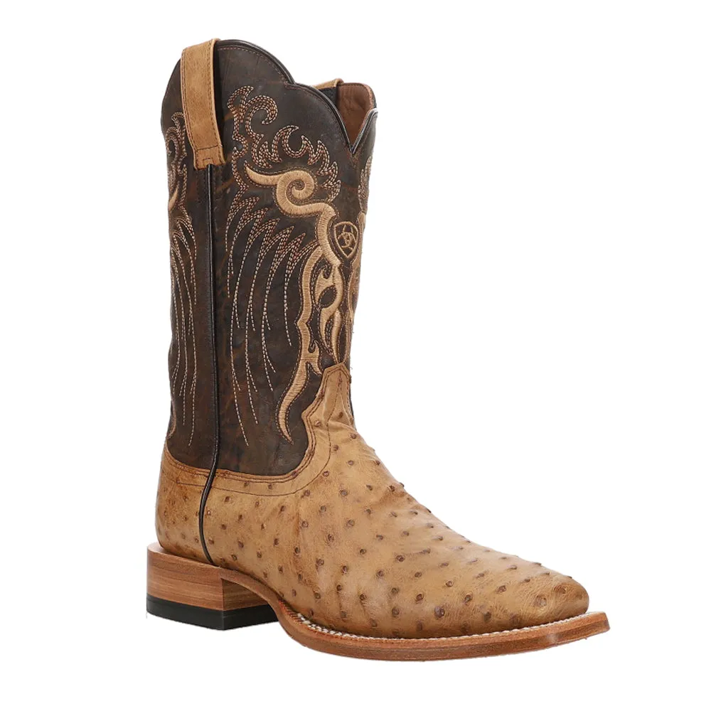 Rio Full Quill Ostrich Embroidered Square Toe Cowboy Boots