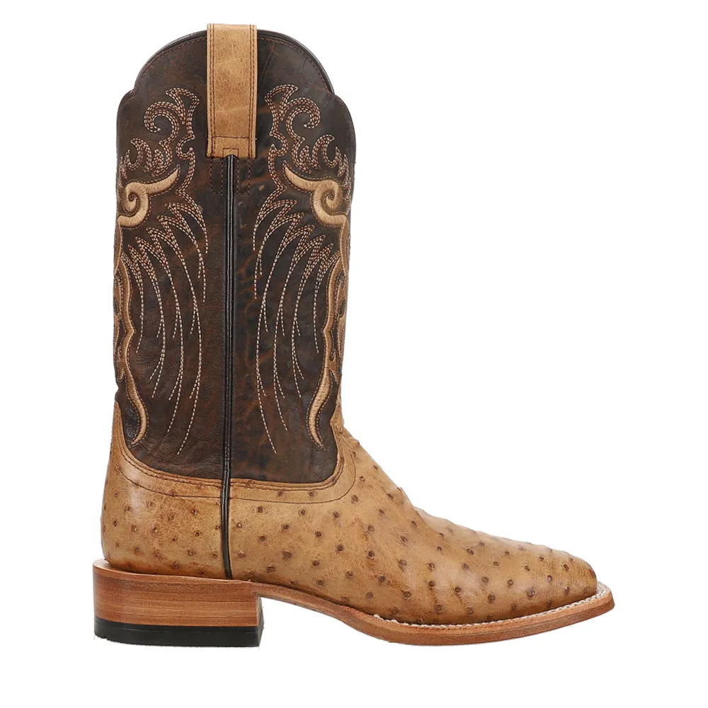 Rio Full Quill Ostrich Embroidered Square Toe Cowboy Boots