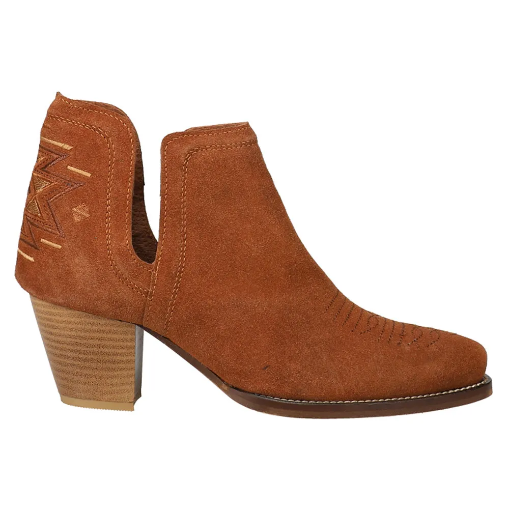 Rowdy Aztec Southwest Embroidered Round Toe Cowboy Booties