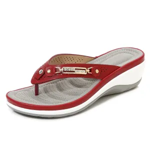 Sandals Women'S Metal Buckle Beach Net Red Sandals