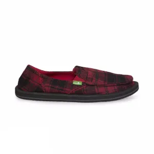 Sanuk Pick Pocket Plaid Red Vest Shoes