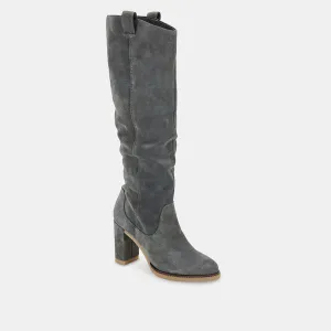 Sarie Suede Knee High Boot | Anthracite Grey